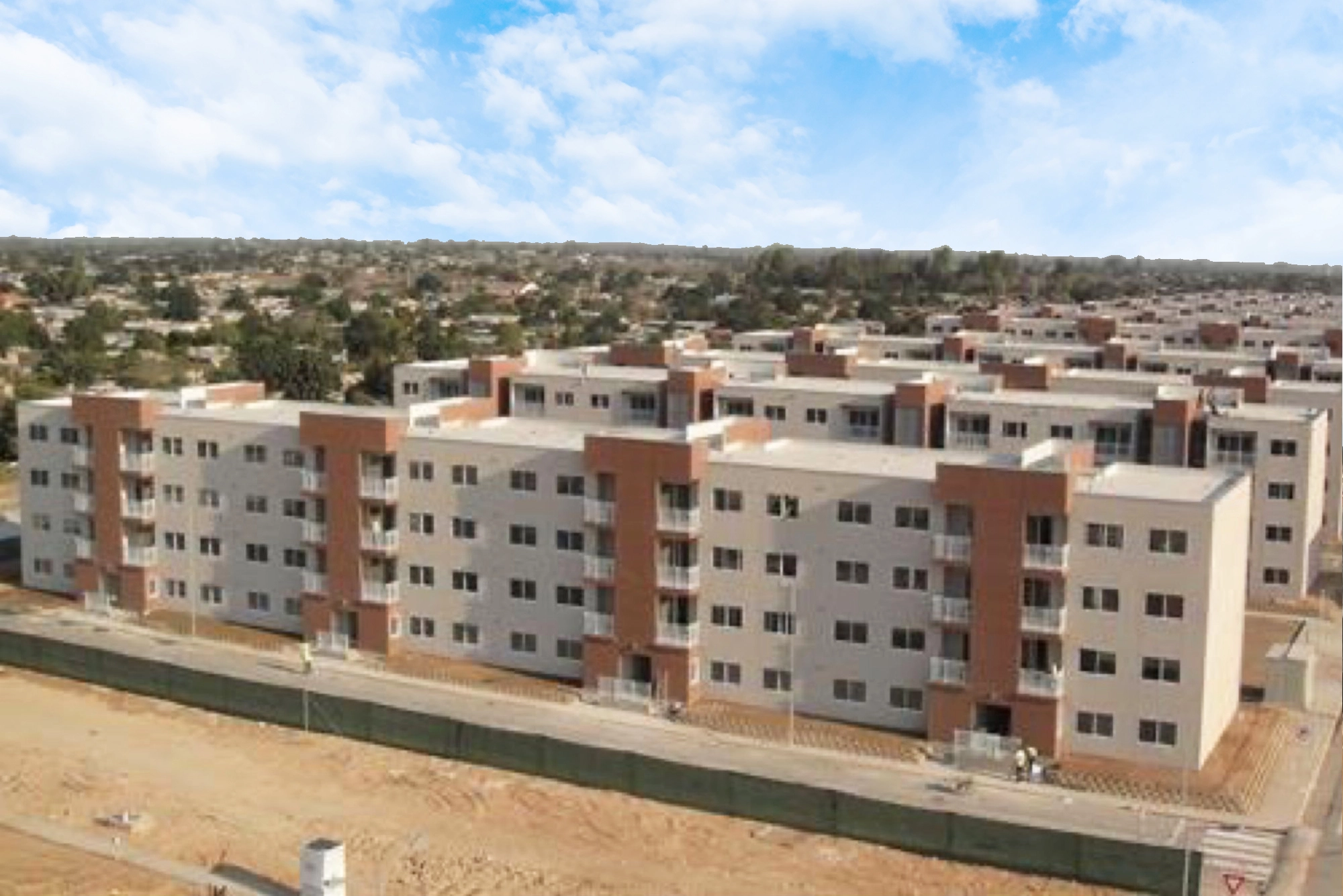 Imagen de conjunto de casas construidas con steel framing